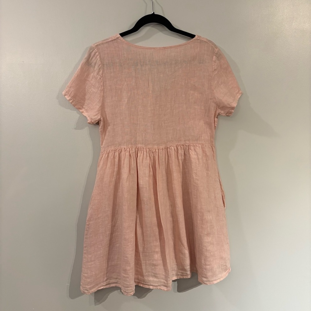 Jillian Harris x Priv Hamptons dress linen pink baby doll dress - Picture 7 of 13